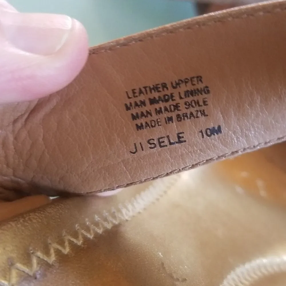 ANTONIO MELANI Jisile Y2K Leather Stone Wedges Coquette Girl Boho Chic Sz 10
